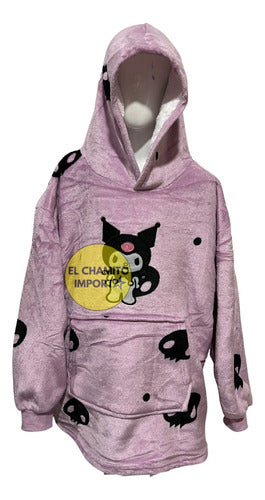 Maxi Poleron Sherpa Hello Kitty Kuromi Melody Kawaii Niñas