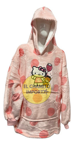 Maxi Poleron Sherpa Hello Kitty Kuromi Melody Kawaii Niñas